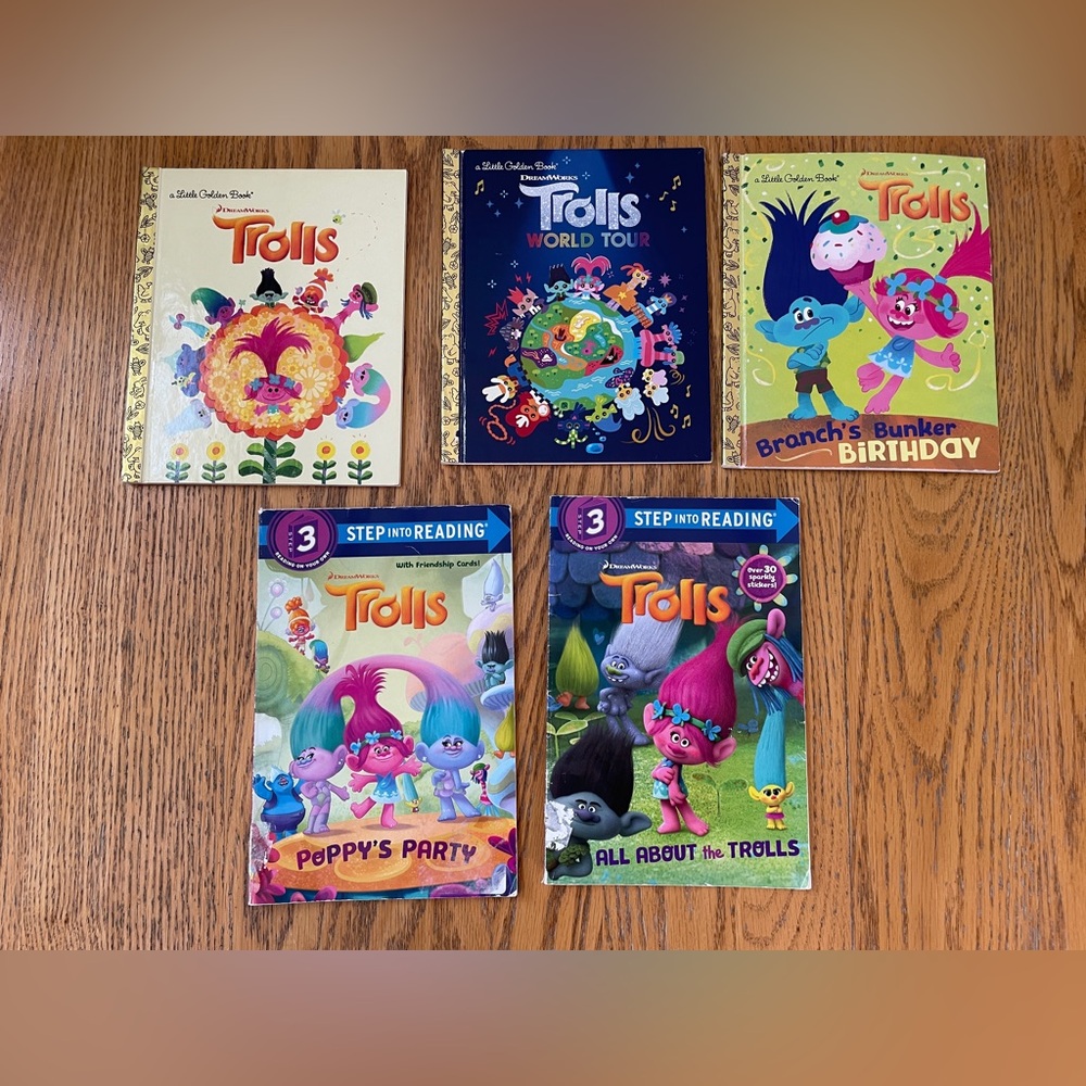 Trolls Movie World Tour Books Bundle Golden Books and Early Reader